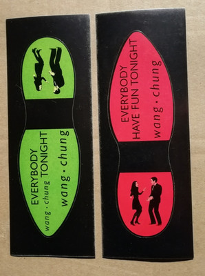 WANG CHUNG - EVERYBODY HAVE FUN TONIGHT -  2x AUFKLEBER / STICKER