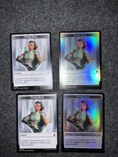 x4 Vivien Reid Emblem / Elf Warrior  2 Foils FDN MTG DOUBLE SIDED TOKEN 4x