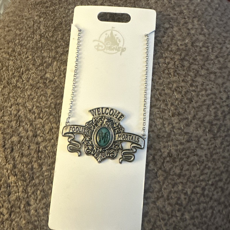 Disneys Haunted Mansion Necklace Welcome Sign