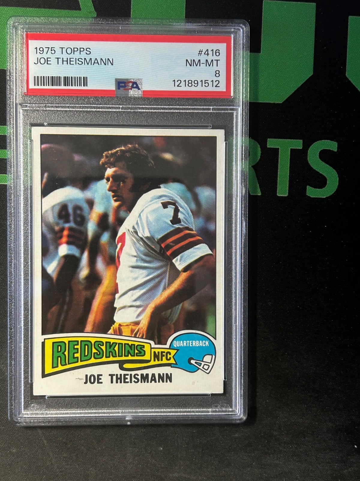 Graded 1975 Topps Joe Theismann #416 Rookie RC Football Card PSA 8 NM-MT