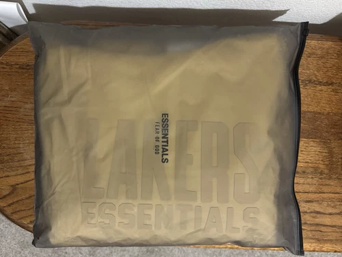 Felpa con cappuccio Fear Of God FOG Essentials x LA LAKERS NBA LIGHT TUSCAN taglia M media