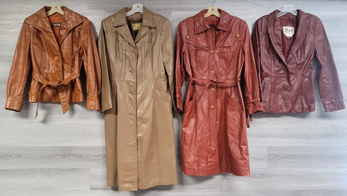 Leather Multi-Color Vintage Coats, Jackets & Vests for Women for