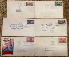 First day of issue stamps, 6 envelopes lot from 1934-1953