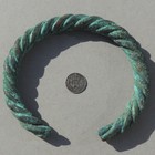 a large ancient twisted copper african bracelet currency mali #191