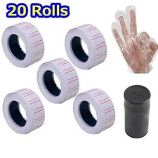 20 Rolls 600/Roll White Price Gun Paper Tag Sticker Labels for MX 5500 + 2 ink