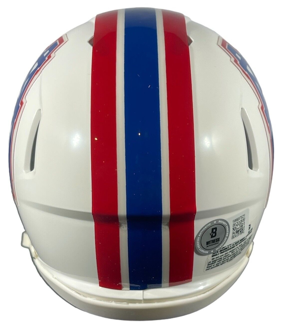 Earl Campbell Signed Oilers TB Mini Helmet w HOF 91 Beckett Witness BAS COA