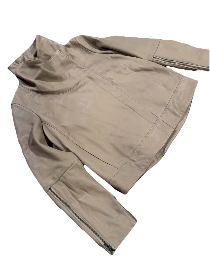 Helmut Lang Lamb Leather Biker Jacket Size LARGE Tan - Image 3 of 4