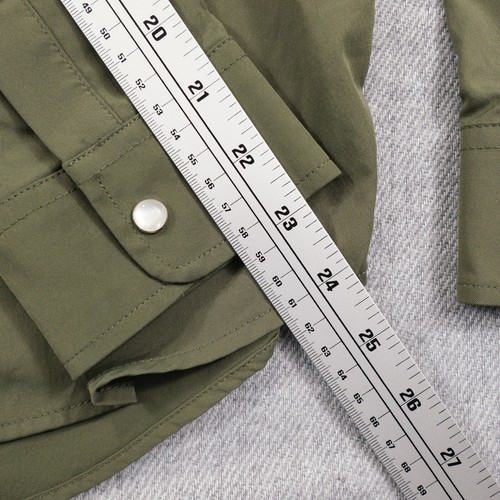 Poncho Shirt Mens Regular Fit Pearl Snap Brazos Green S Fishing Outdoor UPF 50 - Picture 18 of 19