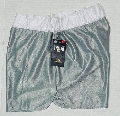 EVERLAST LADIES LOUNGEWEAR SATIN SHORT PANT ELASTIC WAIST GRAY COLOR SIZE XLARGE - Picture 9 of 13