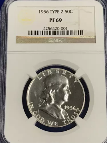 1956 Type 2 NGC PF69 Franklin Half Dollar