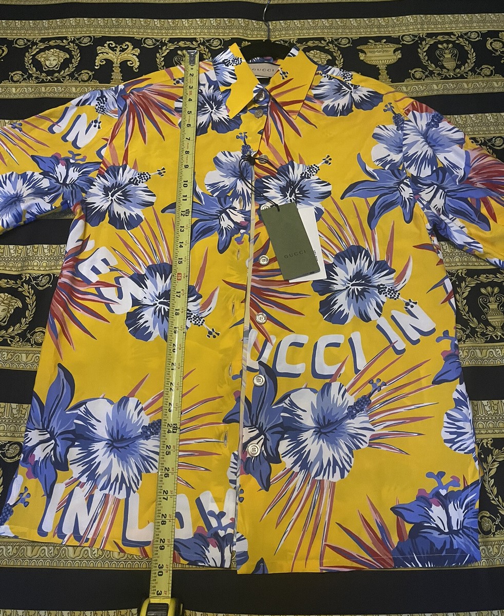 NEW GUCCI 1100$ Bowling Shirt Gucci Logo and Flowers