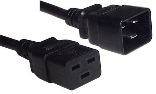 Power Jumper Cable IEC C19 Female to IEC C20 Male Black 1m - 第 1/1 張圖片