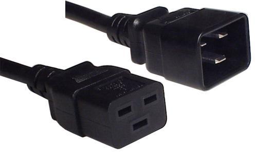 Power Jumper Cable IEC C19 Female to IEC C20 Male Black 0.5m - Afbeelding 1 van 1