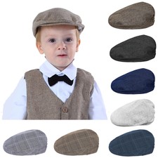 Baby Boys Hat Toddler Herringbone Flat Cap Kids Vintage Driver Hats Beret