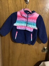 1 Madison Sherpa/ Fleece Hoodie Size 5 Navy/Pink Multi