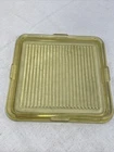 VTG Federal 8.5" Sq AMBER Glass Ribbed Refrigerator Lid ONLY Replacement