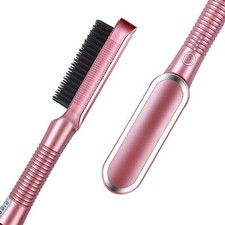 Hair Straightener Brush Straightening Curler Hot Comb Electric Adjustable Heat