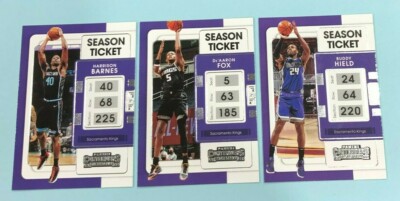 2021-22 Contenders Team Set KINGS x3 Buddy Hield, De'Aaron Fox, Harrison Barnes