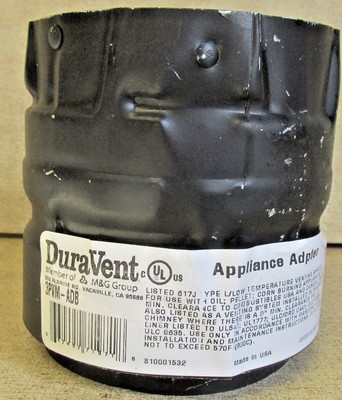 Duravent 3 Vent Pipe Appliance Adapter Chimney Pellet Stove