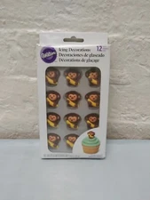 Monkey with Banana Royal Icing Decorations 12 ct from Wilton 6671 NEW