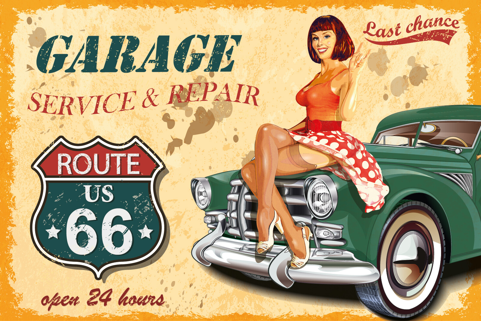 Retro Pinup Girl Blechschild 20x30 Cm – Vintage Wanddekoration Für Bar, Café Oder Garage