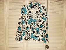 REDUCED- VALERIE STEVENS FLORAL LINED BLAZER - Long sleeves -Size 10.