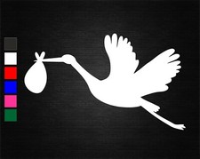 STORK & BABY BABY SHOWER NURSERY VINYL DECAL STICKER WALL/WINDOW/BEDROOM/HOME #2