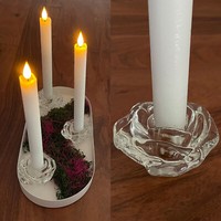 5Er Set Kerzenhalter RosenblüTen Aus Glas FüR Stabkerzen, KerzenstäNder Klarglas