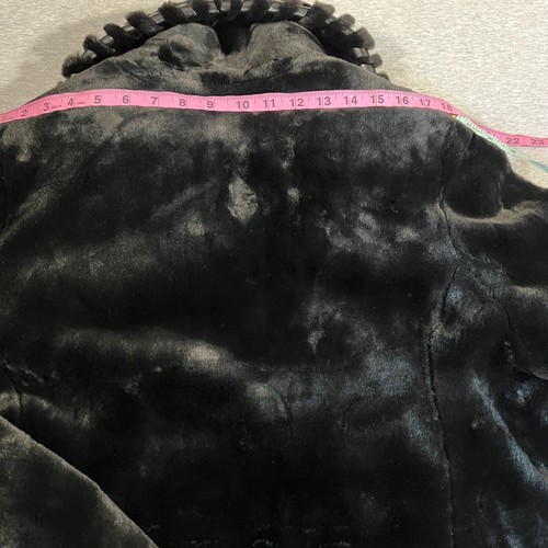 Jones NY Faux Fur Jacket Womens 1X Black Coat Cozy Luxury Thick Pile Heavy - Picture 15 of 18