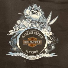 Harley Davidson Taz Mens XL T-Shirt Looney Tunes Mexico Vintage 2012 - 2 Sided