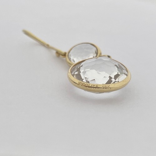 IPPOLITA Rock Candy Snowman Teardrop Earrings Rock Crystal 18K Yellow Gold - Picture 4 of 4