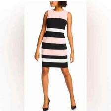Tommy Hilfiger Petite Sleeveless Scuba Crepe Bal PinkSky CapIvory 8P 16W