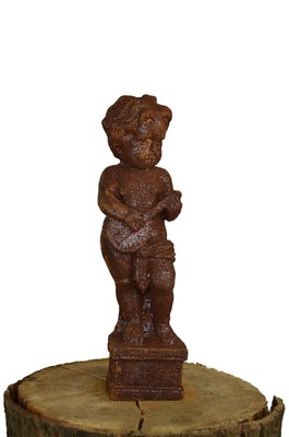 Schöne Engelfigur mit Korb Rost Gusseisen Garten Skulptur Dekoration Engel Deko