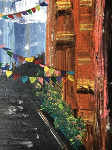 Original Stretched Canvas Painting 16x20” Parade Route #1 in series - Picture 6 of 10