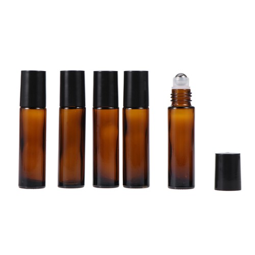 24X 10ml Amber Roll on Glass Bottles Set Essential Oil Metal Roller Ball Empty - Picture 12 of 12