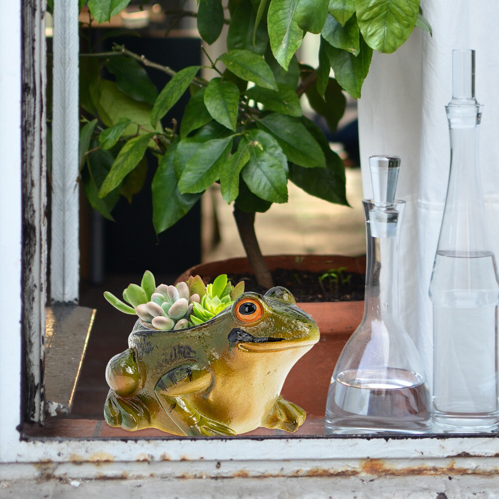 OFFSCH Frosch Blumentopf Aus Keramik - Niedlicher Sukkulententopf Für Zuhause