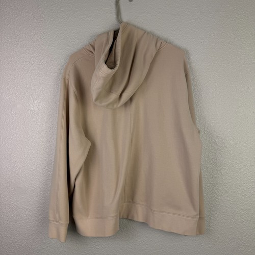 Athleta Womens Sz S Tan Fleece Hoodie Hooded Long Sleeve Pullover Winter Coozy - Picture 7 of 9