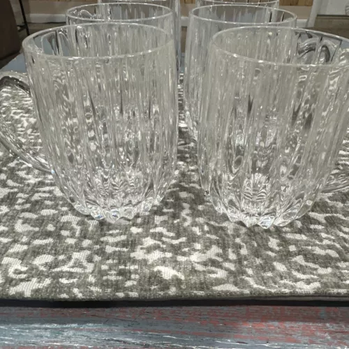 Stunning! MIKASA PARK LANE Lead Crystal Mug DISCONTINUED Clear Handle.