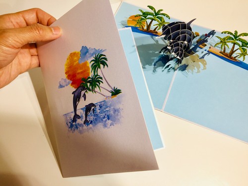Pack of 4 ORIGAMI POP CARDS ANIMAL 3D Pop Up Greeting Cards For Any Occasions - Picture 12 of 12