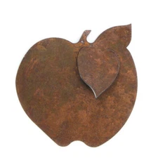 Package of 12 Flat Back Rusty Tin Dimensional Apple Cutouts for Favors, Cra