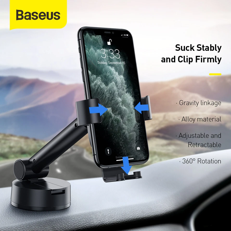 Baseus Universal Gravity Car Mount Phone Holder With Suction Base - Image 3 of 4