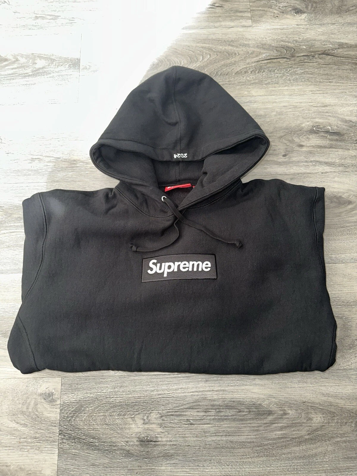 Sweat à capuche logo Supreme Box   NOIR   Taille S à la main