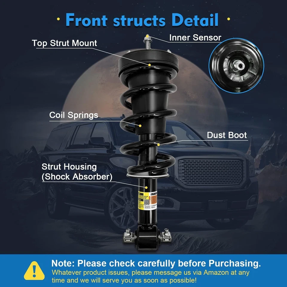 New 2X Front Strut Assy Shock For Cadillac Escalade GMC Yukon Magneride 580-435 Foto 4 de 4