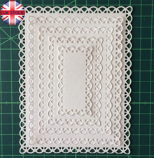 5pcs Lace Rectangle Frame Metal Cutting Dies Stencil Scrapbooking Embossing Card
