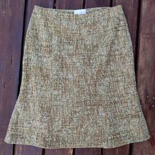 Valentino Roma 90s Multicolor Nubby Textured Tweed Skirt Flared Hem M IT 42 US 6