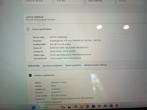 Microsoft Surface Laptop 7 Copilot+PC 13.8" Touch X Plus 16GB/512GB/Black - Afbeelding 3 van 14