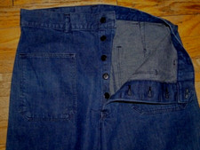 Vintage us navy denim Jeans Indigo Dungarees Work Pants Trousers 34X36