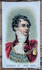 1911 Three Castles Silk Cigarette Card Kings & Queens England Card - George IV