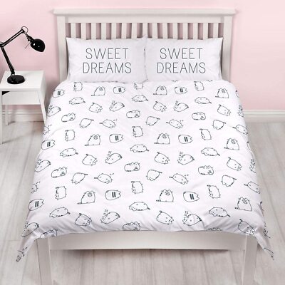 PUSHEEN SWEET DREAMS BETTWÄSCHESET KATZE KÄTZCHEN EISCREME DONUT DESSERT WEISS