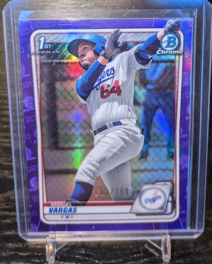 Miguel Vargas 2020 Bowman Chrome RC #BCP-131 Purple REFRACTOR /250 Dodgers 🔥🔥